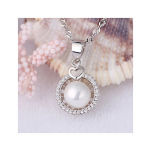 925 Sterling Silver Freshwater Pearl Pendant with Necklace