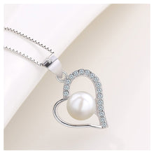 Load image into Gallery viewer, 925 Sterling Silver Heart Pendant with Freshwater Pearl and Necklace