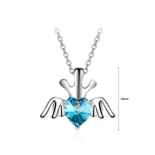 Load image into Gallery viewer, Fashion Crown Pendant with Blue Austrian Element Crystal and Necklace
