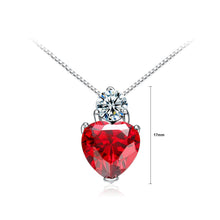 Load image into Gallery viewer, 925 Sterling Silver Crown Pendant with Red Austrian Element Crystal and Necklace