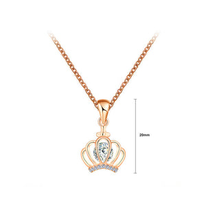 Fashion Crown Pendant with Cubic Zircon and Necklace