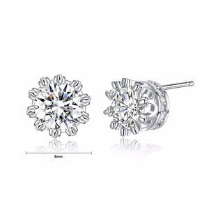925 Sterling Silver Crown Stud Earrings with Austrian Element Crystal