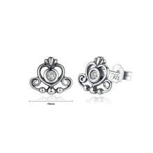 Load image into Gallery viewer, 925 Sterling Silver Crown Stud Earrings with Cubic Zircon
