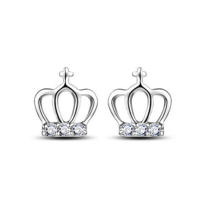 Exquisite Crown Stud Stud Earrings with Austrian Element Crystal
