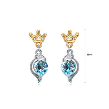 Load image into Gallery viewer, Fashion Crown Earrings with Blue Austrian Element Crystal