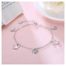 Load image into Gallery viewer, 925 Sterling Silver Crown Bracelet with Austrian Element Crystal
