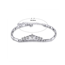 Load image into Gallery viewer, 925 Sterling Silver Crown Bracelet with Austrian Element Crystal