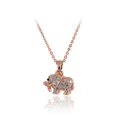 Cute Elephant Pendant with Austrian Element Crystal and Necklace