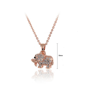 Cute Elephant Pendant with Austrian Element Crystal and Necklace