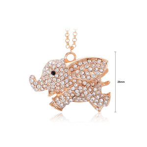 Fashion Elephant Pendant with Austrian Element Crystal and Necklace