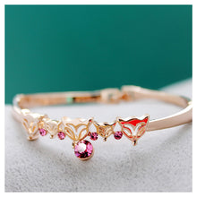 Load image into Gallery viewer, Cute Fox Bangle with Austrian Element Crystal