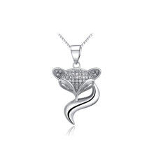Load image into Gallery viewer, 925 Sterling Silver Fox Pendant with Austrian Element Crystal and Necklace