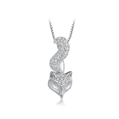 925 Sterling Silver Fox Pendant with Necklace