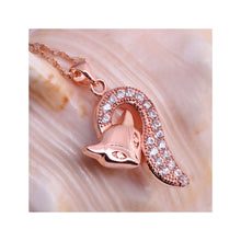 Load image into Gallery viewer, Fox Pendant with Austrian Element Crystal and Necklace