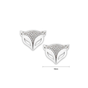 925 Sterling Silver Fox Stud Earrings