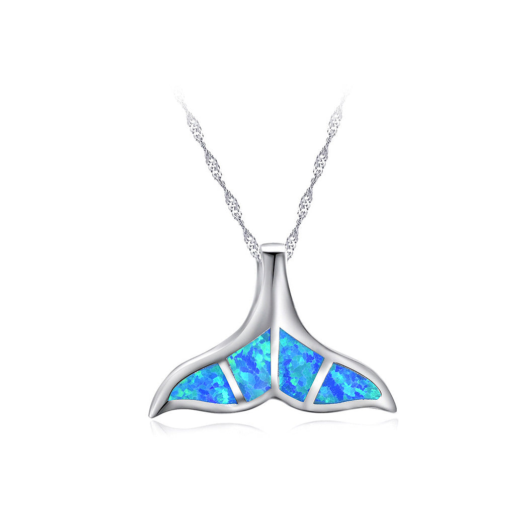 925 Sterling Silver Fish Tail Pendant with Necklace
