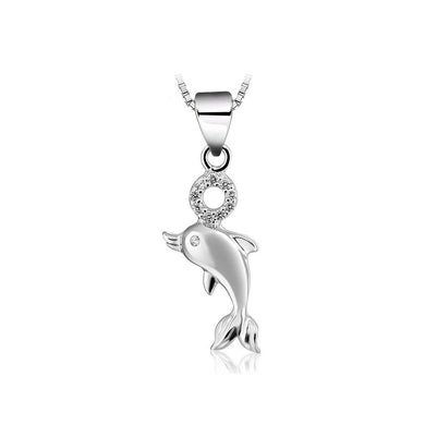 925 Sterling Silver Dolphin Pendant with Necklace
