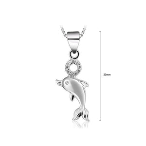 925 Sterling Silver Dolphin Pendant with Necklace