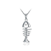 Load image into Gallery viewer, 925 Sterling Silver Fish Pendant with Austrian Element Crystal and Necklace