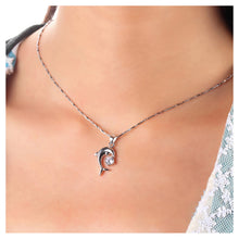 Load image into Gallery viewer, 925 Sterling Silver Dolphin Pendant with Austrian Element Crystal and Necklace