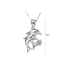 Load image into Gallery viewer, 925 Sterling Silver Dolphin Pendant with Austrian Element Crystal and Necklace