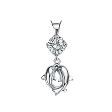 Load image into Gallery viewer, 925 Sterling Silver Dolphin Pendant with Cubic Zircon and Necklace