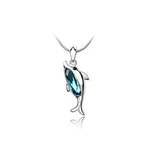 Load image into Gallery viewer, Cute Dolphin Pendant with Austrian Element Crystal and Necklace