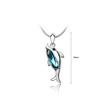 Load image into Gallery viewer, Cute Dolphin Pendant with Austrian Element Crystal and Necklace