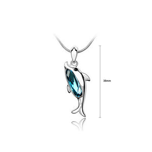 Cute Dolphin Pendant with Austrian Element Crystal and Necklace