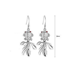 925 Sterling Silver Goldfish Earrings