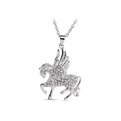 Shining Horse Pendant with Austrian Element Crystal and Necklace