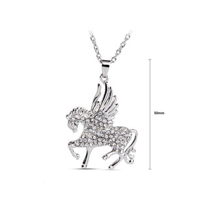 Shining Horse Pendant with Austrian Element Crystal and Necklace