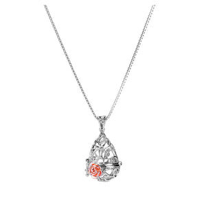 925 Sterling Silver Life of Tree & Rose Pendant with necklace