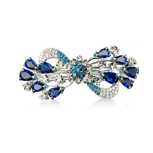 Elegant Hairpin with Blue Austrian Element Crystal