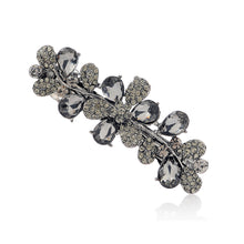 Load image into Gallery viewer, Flower Hairpin with Gray Austrian Element Crystal