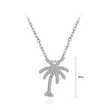 Load image into Gallery viewer, 925 Sterling Silver Coconut Pendant with White Austrian Element Crystal and Necklace - Glamorousky