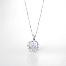 Load image into Gallery viewer, 925 Sterling Silver Geometric Pendant with White Austrian Element Crystal and Necklace