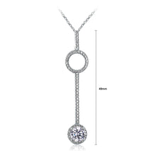 Load image into Gallery viewer, 925 Sterling Silver Key Pendant with White Austrian Element Crystal and Necklace