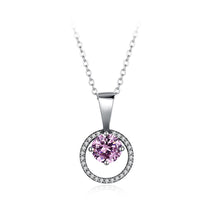Load image into Gallery viewer, Classic 925 Sterling Silver Round Pendant with Austrian Element Crystal and Necklace