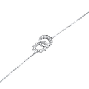 925 Sterling Silver Star Moon Necklace with Austrian Element Crystal