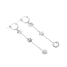 Load image into Gallery viewer, 925 Sterling Silver Star Earrings with White Austrian Element Crystal