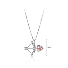 Load image into Gallery viewer, 925 Sterling Silver Sagittarius Pendant with Red Austrian Element Crystal and Necklace