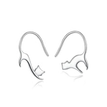 Load image into Gallery viewer, 925 Sterling Silver Cat Earrings
