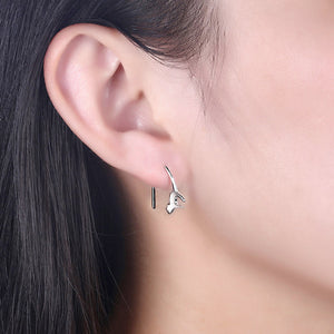 925 Sterling Silver Cat Earrings