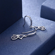 Load image into Gallery viewer, 925 Sterling Silver Cat Earrings with Austrian Element Crystal - Glamorousky