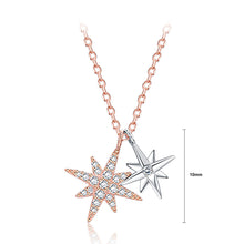 Load image into Gallery viewer, 925 Sterling Silver Plated Rose Gold Star Pendant with Austrian Element Crystal and Necklace
