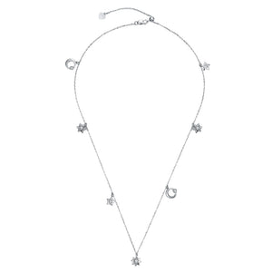 925 Sterling Silver Star Necklace with Austrian Element Crystal