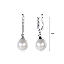Load image into Gallery viewer, Elegant Fashion Pearl Earrings with White Austrian Element Crystal