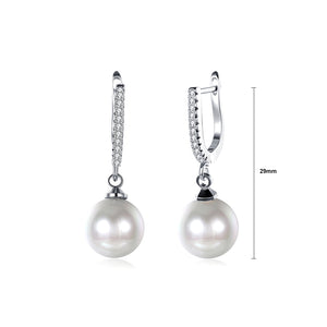 Elegant Fashion Pearl Earrings with White Austrian Element Crystal