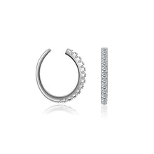 Load image into Gallery viewer, Simple 925 Sterling Silver Earrings with White Austrian Element Crystal